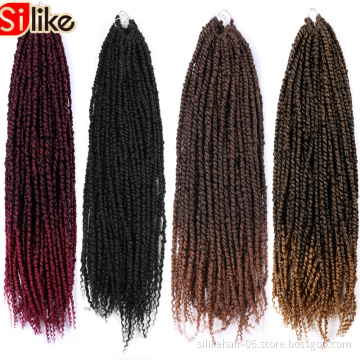 24'' Passion Twist Crochet Hair Pre-twisted Pre-looped Crochet Braids Crochet Passion Twist Hair Crochet Hair Extensions (#1B)